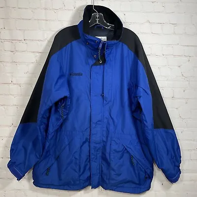 Vintage Columbia Jacket Mens Large Blue Black Double Whammy Full Zip Ski 90s • $25.98