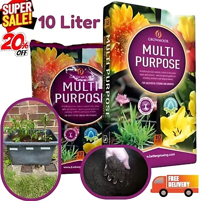 Growmoor 10 Litre Multi All Purpose Compost 10L Bag Containers Basket Garden UK • £7.90