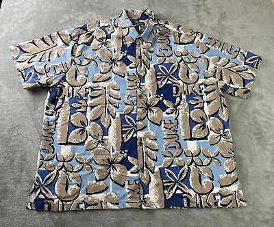 Duke Kahanamoku Hawaiian Shirt Mens 3XL / 2XL Floral Spellout Geometric Hawaii • $175