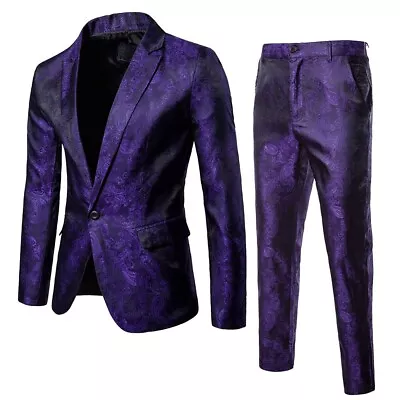 Business Men’s Suit Slim 2/ 3- Suit Blazer Wedding Party Jacket Vest Pant • $58.49