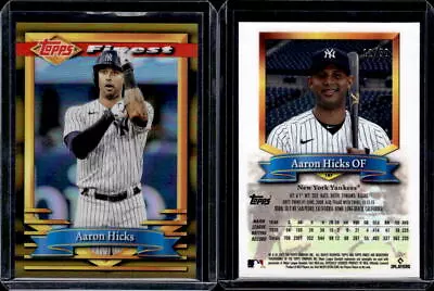 2021 Finest Flashbacks Gold Refractors #187 Aaron Hicks /50 - NM-MT • $30