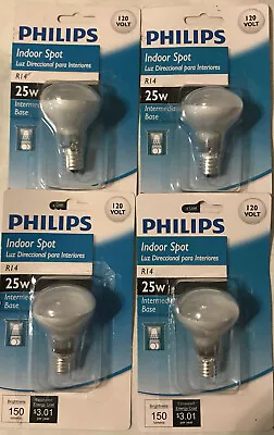 Lot Of 4 Philips Indoor Spot Light Bulbs R14 25w Intermediate Base #BC25R14N • $19.99