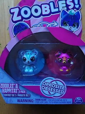 Zoobles Opposite Obsessed 2-Pack Transforming Collectible Figures And Happitat • £15