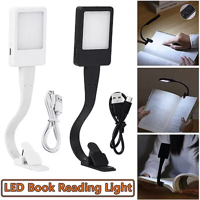 Clip On Book Reading Light Lamp USB Rechargeable Flexible Clip On Bed Desk Table • $18.49