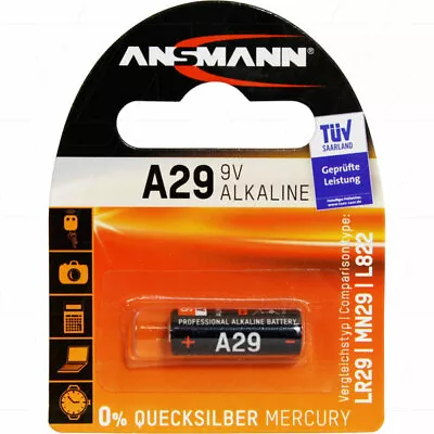 Ansmann A29 9V Alkaline Battery 25A 29A 32A L822 LR29 MN29 GP25A GP29A GP32A  • $9.68