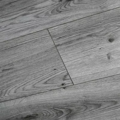 KRONO Laminate Flooring Wood Floor Millenium Oak Grey Quality Drop Lock Underlay • £36