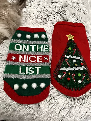 Christmas Knit Cat Sweater For Cats Or Small Dogs Two Pieces • $10