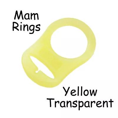 100 MAM Ring Button Style Pacifier Clip Adapter - Yellow Transparent Silicone • $46.60