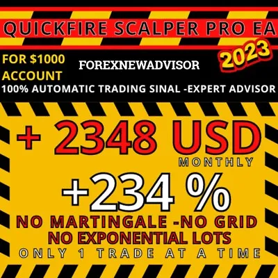 QuickFire Scalper Pro EA - Low Risk Based EA - Reduce DD NOW! • $199.99
