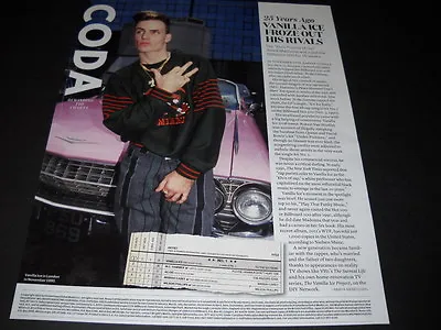 VANILLA ICE 25 Years Ago... Detailed 2015 Music Biz PROMO POSTER PAGE Mint Cond • $9.95