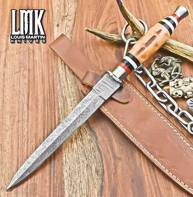 Custom Hunting Knife Twist Damascus Bone Damascus Guard Survival Bushcraft • $0.99