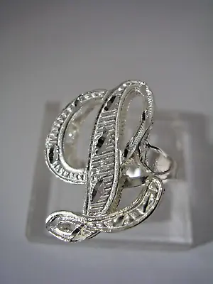 Initial L Ring In Sterling Silver With Diamond Cut Finish Comes In All Sizes • $49.95