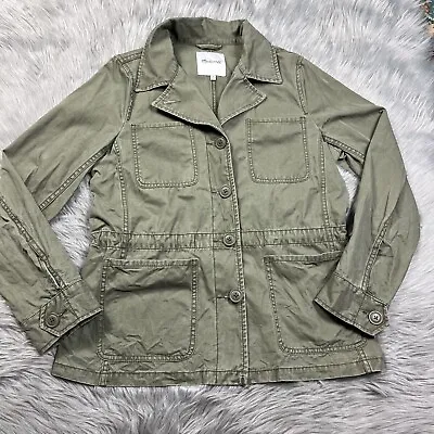 Madewell Womens J4690 Utility Green Button Front Jacket Size Medium • $25