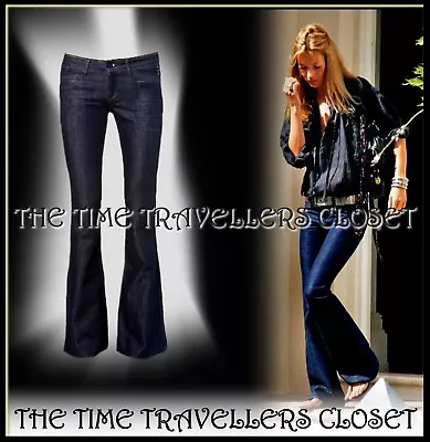 Kate Moss Topshop Indigo Wash Blue Stretch Skinny Flared Jeans UK 12 40 W30 L32 • £60