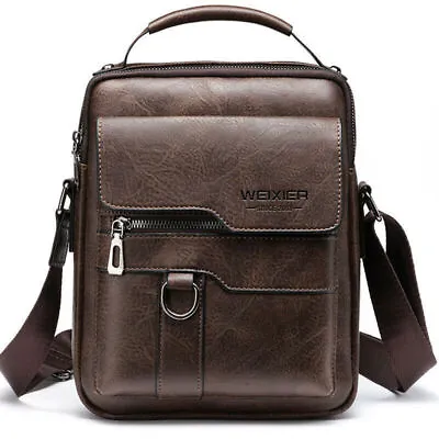 Mens Shoulder Messenger Bag Business Pu Leather Handbag Outdoor Bag Sling Bag • $16.99