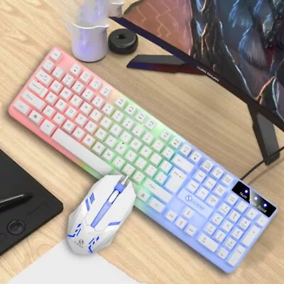 Light Keyboard Mouse Set Colorful Floating Keying Fashion Gaming Keyboard  Game • $30.94