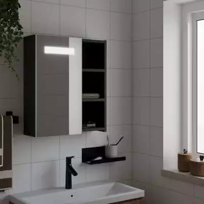 Bathroom Mirror Cabinet With LED Light Illuminated Wall Storage Cabinet VidaXL • £72.99