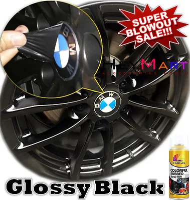 1x Can Glossy Black Rubber Paint Wheel Rim Plasti Dip Spray Removable Rubber Dip • $17