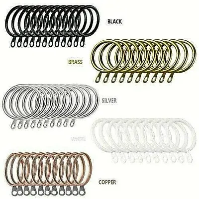 Metal Curtain Rings Hanging Hooks For Curtains Rods Pole Voile Heavy Duty Rings • £14.99