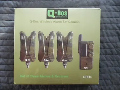 CLEARANCE GRANDESLAM Q-Dos 3+1 CAMO WIRELESS BITE ALARM SET 200m RANGE • £59.99