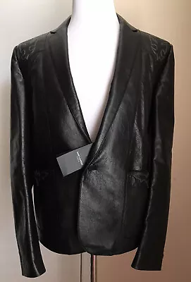 New $4990 Saint Laurent Men’s Western Leather Vest Jacket Black 44 US/54 Eu • $1450