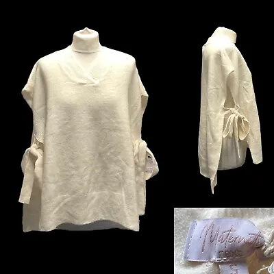 NEXT Maternity Cream Sleeveless Jumper / Poncho With Side Tie Size S • $18.50