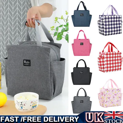 Adult Kids Thermal Insulated Lunch Bag Cool Bags Picnic Food Storage Lunch Box • £6.99