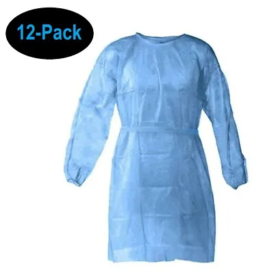 Isolation Gown Elastic Wrist Fluid Resistant Disposable Medical Clothing 10-Pack • $18.99