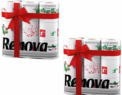 £14.99 • Buy Renova White Print 2 Ply Christmas Xmas Toilet Tissue Paper Rolls (18 Rolls)