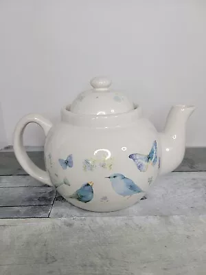 Marjolein Bastin Teapot Blue Skies Collection Rooster Butterflies Birds 4Cups • $18.99