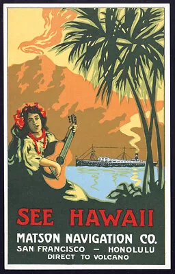 See Hawaii - Matson Navigation Co. Vintage Travel Poster • $18