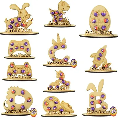 Personalised Easter Mini Creme Egg Holder Bunny Treat Kinder Gifts Kid Boy Girl • £6.99