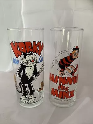 Vintage Korky The Cat And Minnie The Minx Glasses • £10