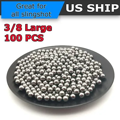 100 Qty 3/8  Inch Steel Shot Slingshot Ammo Balls • $11.99