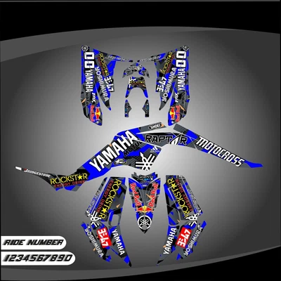 $160 • Buy Yamaha Raptor 350 Graphics Kit 2004 2006 2009 To 2014 Decals Stickers Atv Utv
