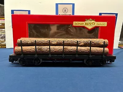 Bachmann G Scale Unlettered Flat Car W/ Logs 98470 • $69.99