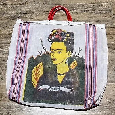 Frida Kahlo Tote Bag Woven And Screen Printed Mesh Bag Market Shopping Bag • $9