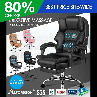 ALFORDSON Massage Office Chair Executive Recliner Gaming Computer Work Seat • $155.95