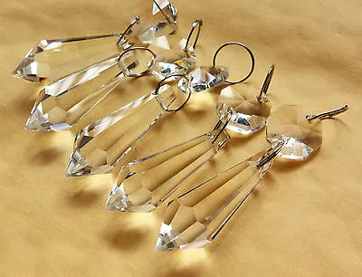 $11.90 • Buy 30pcs Clear Chandelier Glass Crystals Lamp Prisms Parts Teardrop Silver Rings