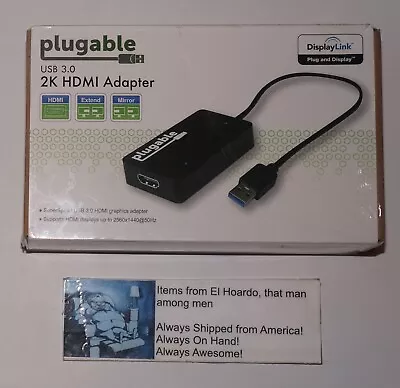 Plugable USB 3.0 To HDMI Video Graphics Adapter With Audio For Multiple Monitors • $49.95