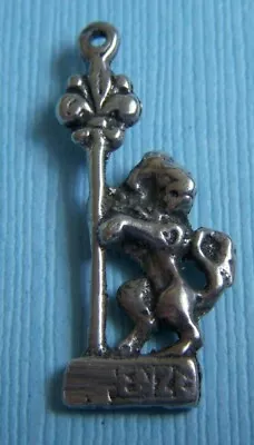 Vintage Lion Holding Fleur De Lis Firenze Florence Italy Sterling Charm • $24.99