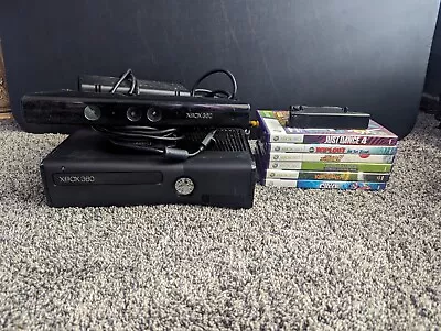 Microsoft Xbox 360 Slim + Kinect + Game Bundle No Hard Drive Black Console  • $129.99