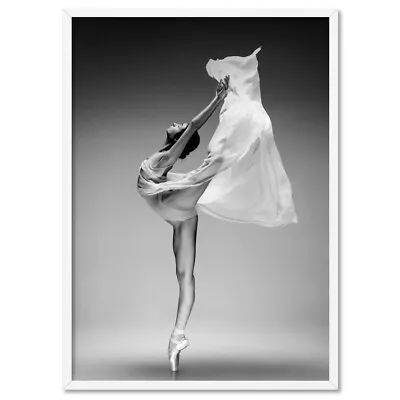 Modern Ballet Dancer Art Print. BW Ballerina Poster. Dancing In The Dark |HPS-85 • $399.95