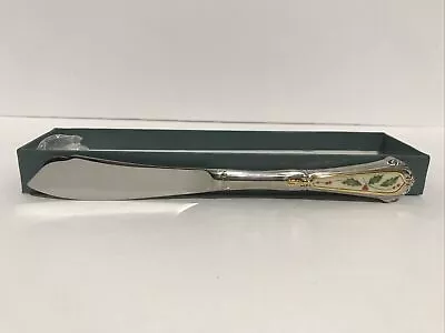 LENOX Stainless HOLIDAY 7 1/8  Flat MASTER BUTTER KNIFE Cream Gold 18/8 JAPAN • $34.30