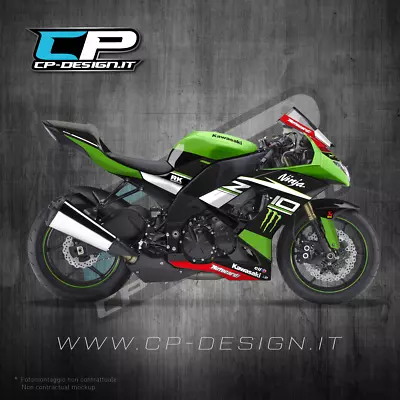 Graphics Kit For KAWASAKI ZX10r 2008 2009 2010 Replica SBK GP Stickers Decals • £155.38