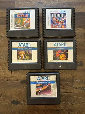 Lot Of 5 Atari 5200 Game Cartridges Mario Bros Missile Command PAC Man Etc. • $39.95