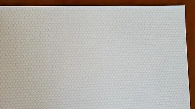 Dollhouse Penny Tile Flooring Paper White/Cream Hexagon Embossed 1:12 Scale • $8.99