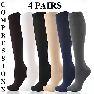 (4 Pairs) (S-4XL) Compression Socks Stockings Graduated Support Men's Women's  • $9.99