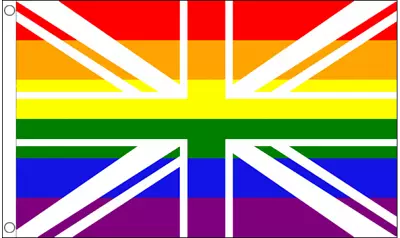 Rainbow Union Jack Flag 3 X 2 FT - 100% Polyester - Gay Pride LGBTQ UK  • £6.99