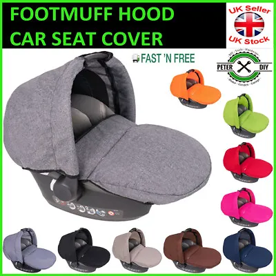 HOOD FOOTMUFF Apron Wind Shield Canopy Shade BABY CAR SEAT COVER Colours • £10.97